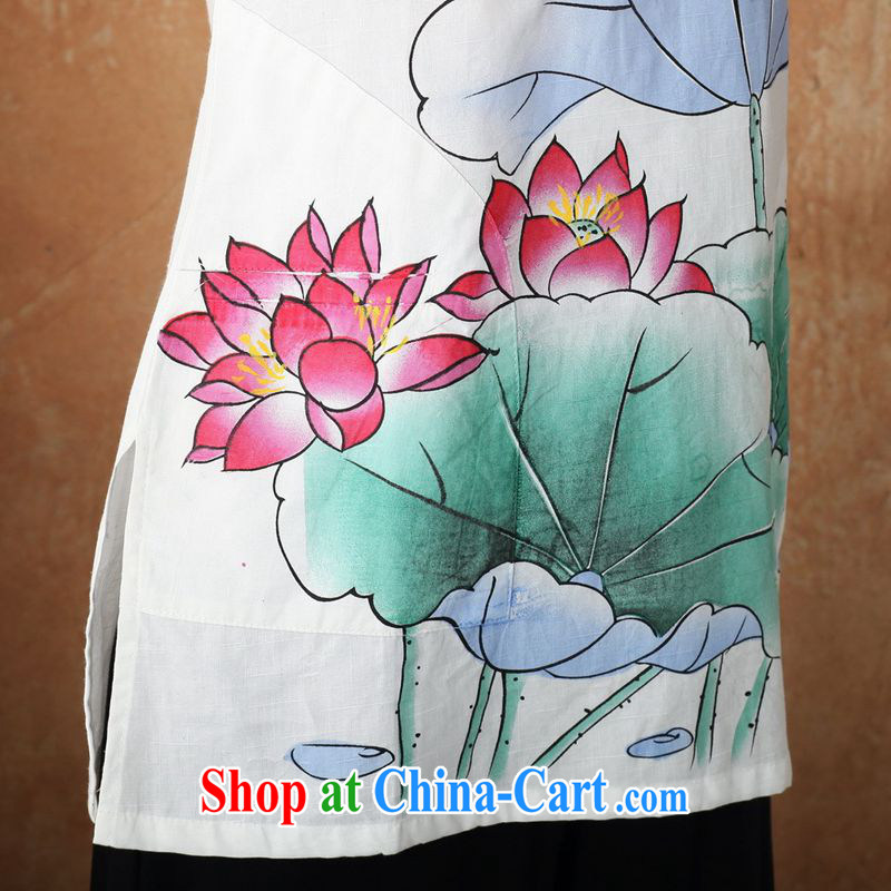 According to fuser new female Ethnic Wind improved Chinese qipao, for hand-painted 7 short sleeve T-shirt with WNS/2392 # 1 #3 XL, fuser, and shopping on the Internet