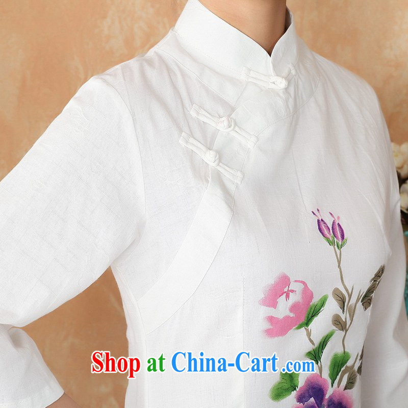 According to fuser and stylish new ladies retro name ethnic-Chinese qipao, for a tight hand-painted 7 short sleeved T-shirt with WNS/2393 # 2 #2 XL, fuser, and Internet shopping