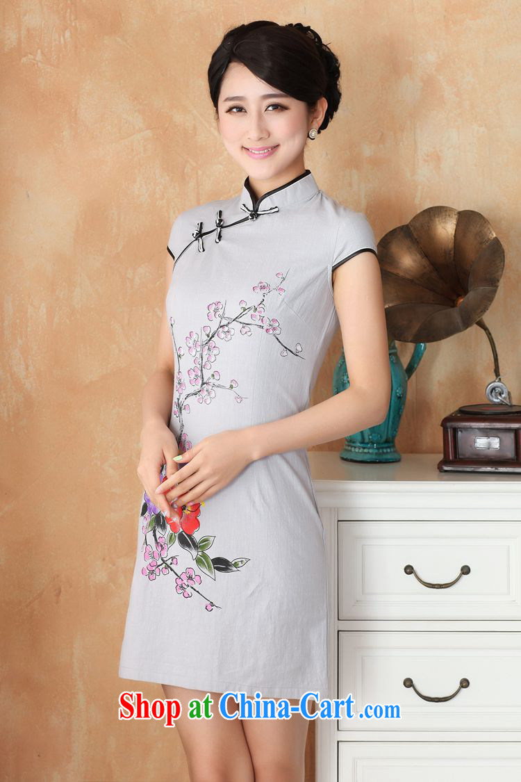 To fuser new female retro ethnic wind improved Chinese qipao, for hand-painted cultivating short-sleeved Chinese cheongsam dress WNS/2396 # 2 #2 XL pictures, price, brand platters! Elections are good character, the national distribution, so why buy now enjoy more preferential! Health