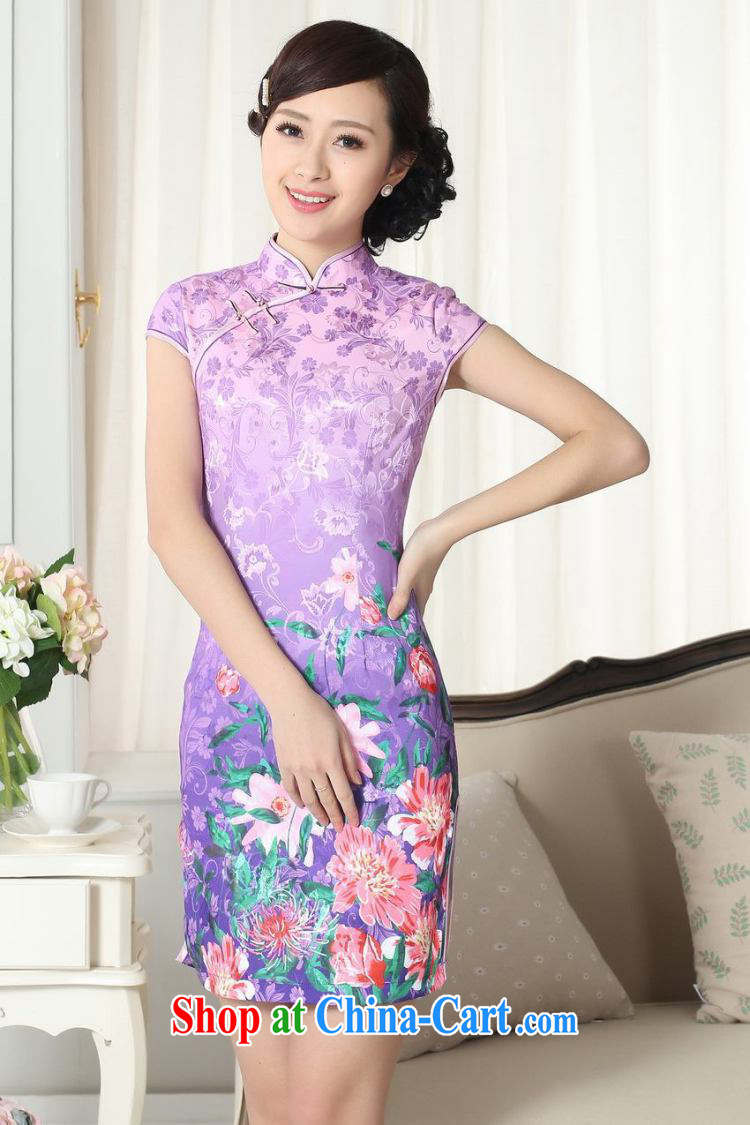 Floor is floor lady stylish jacquard cotton cultivating short cheongsam dress new Chinese qipao gown picture color XL pictures, price, brand platters! Elections are good character, the national distribution, so why buy now enjoy more preferential! Health