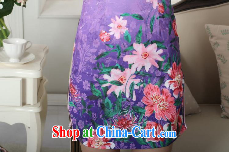 Floor is floor lady stylish jacquard cotton cultivating short cheongsam dress new Chinese qipao gown picture color XL pictures, price, brand platters! Elections are good character, the national distribution, so why buy now enjoy more preferential! Health
