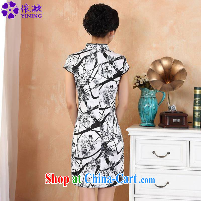 According to fuser new female retro improved Chinese qipao Classic tray for cultivating short Chinese qipao dress WNS/2328 #such as figure 2 XL, fuser, and shopping on the Internet