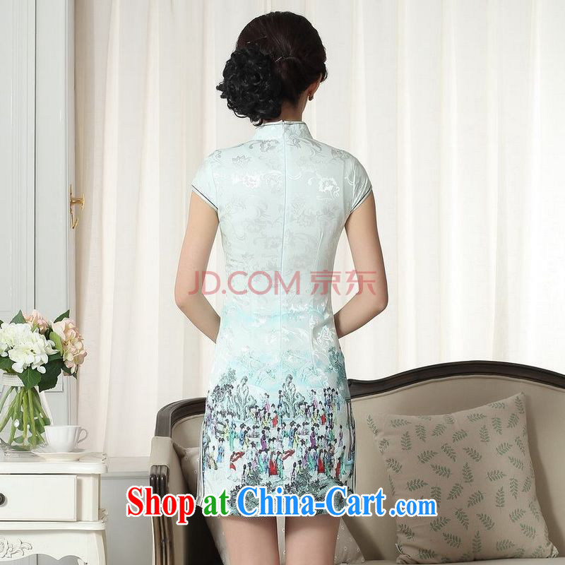Nigeria, the Summer new lady fashion beauty short Chinese qipao dress cotton robes picture color XXL, Nigeria, and shopping on the Internet