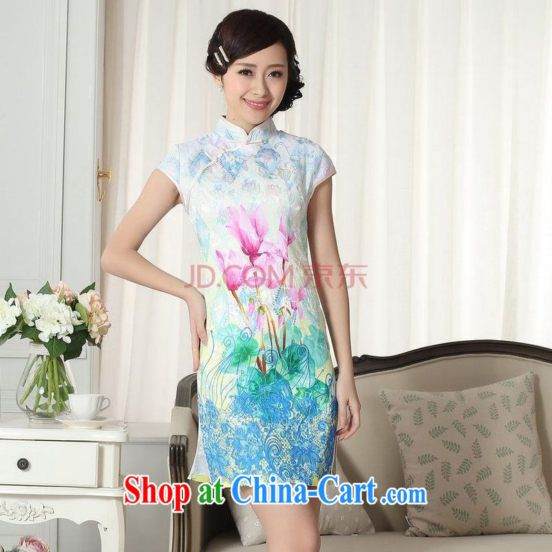 Nigeria, the new summer elegance Chinese qipao Chinese graphics thin short cheongsam picture color XXL