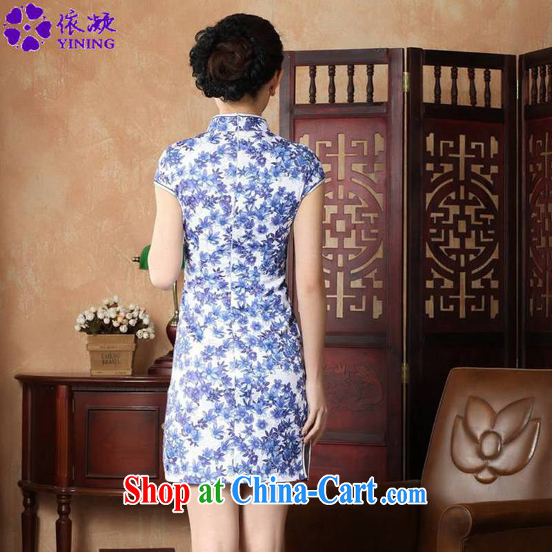 According to fuser summer stylish new clothes daily improved Chinese qipao, for classical-tie cultivating short cheongsam dress LGD/D #0223 figure 2 XL, fuser, and shopping on the Internet