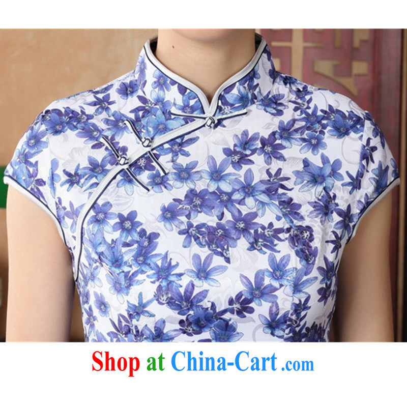 According to fuser summer stylish new clothes daily improved Chinese qipao, for classical-tie cultivating short cheongsam dress LGD/D #0223 figure 2 XL, fuser, and shopping on the Internet