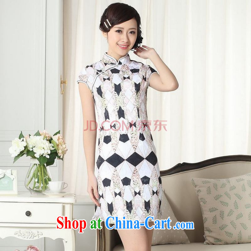 Nigeria, the new summer elegance Chinese qipao Chinese graphics thin short cheongsam picture color XXL