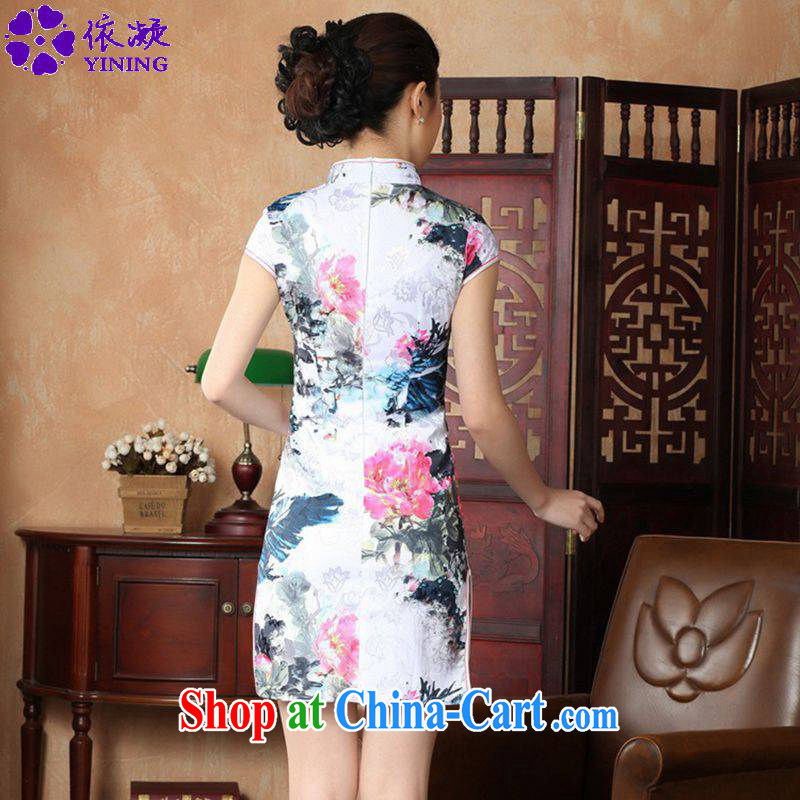 According to fuser summer new retro improved Chinese Chinese qipao, for a tight Classic tray for cultivating short-sleeve cheongsam dress LGD/D #0224 figure 2 XL, fuser, and shopping on the Internet