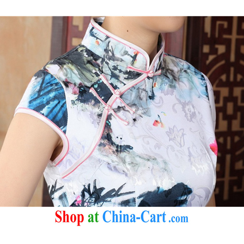According to fuser summer new retro improved Chinese Chinese qipao, for a tight Classic tray for cultivating short-sleeve cheongsam dress LGD/D #0224 figure 2 XL, fuser, and shopping on the Internet