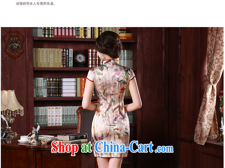 pro-am 2015 New Silk Cheongsam dress (Spring/Summer retro dos santos day Silk Cheongsam dress improved stylish suit 3 XL pictures, price, brand platters! Elections are good character, the national distribution, so why buy now enjoy more preferential! Health