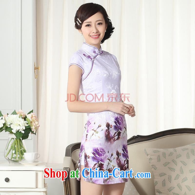 Nigeria, the Summer new women jacquard cotton daily Chinese, Sau-ying Shen cheongsam short cheongsam picture color XXL, Nigeria, and, shopping on the Internet