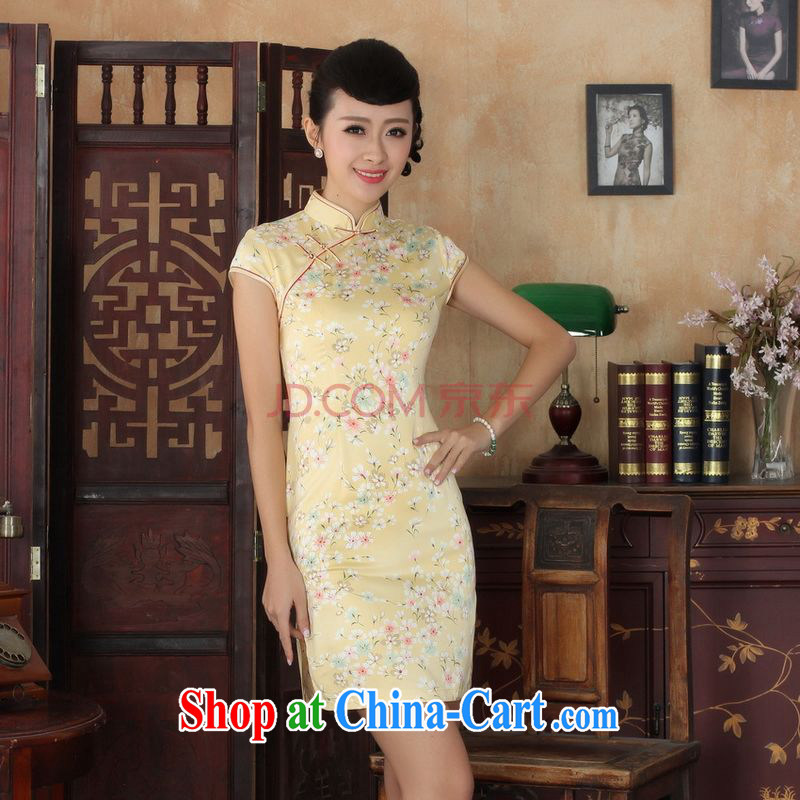 For Pont Sondé Diane summer new Chinese cheongsam dress girls decorated in elegant style Chinese qipao Chinese graphics thin short cheongsam picture color XL, Pont Sondé health Diane, shopping on the Internet