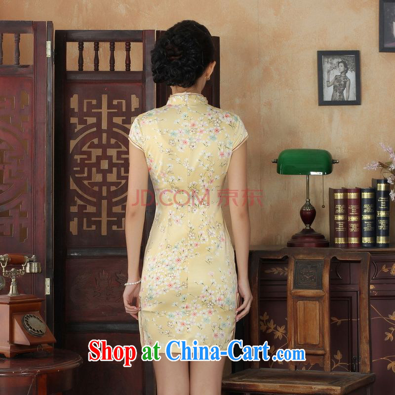 For Pont Sondé Diane summer new Chinese cheongsam dress girls decorated in elegant style Chinese qipao Chinese graphics thin short cheongsam picture color XL, Pont Sondé health Diane, shopping on the Internet