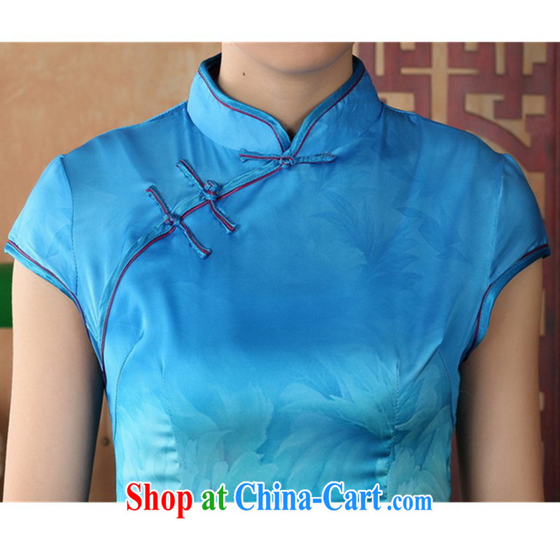 According to fuser summer new, female retro improved Tang on the service, for the hard-pressed for the cultivation, short Tang replace cheongsam dress LGD/D 0231 # -A green feather 2XL, according to fuser, shopping on the Internet