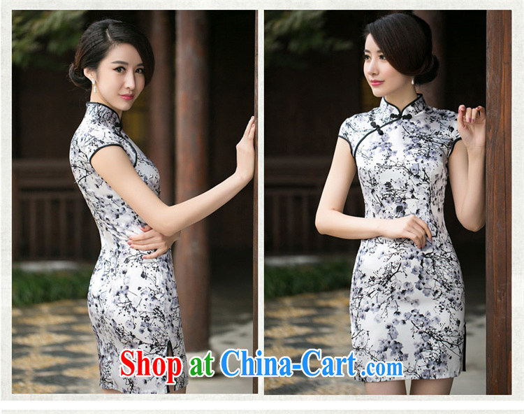 The cross-sectoral Mu Windsor floral displays new summer painting stamp cheongsam dress retro short sleeve cheongsam dress, qipao ZA 056 fancy L pictures, price, brand platters! Elections are good character, the national distribution, so why buy now enjoy more preferential! Health
