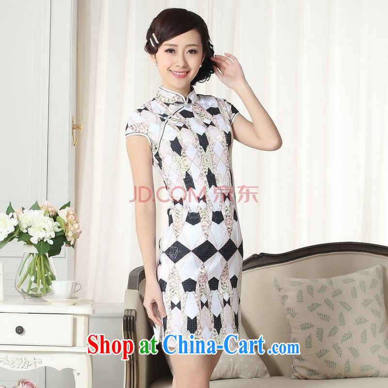 For Pont Sondé Diane new summer elegance Chinese qipao Chinese graphics thin short cheongsam picture color XXL, Pont Sondé health Diane, shopping on the Internet