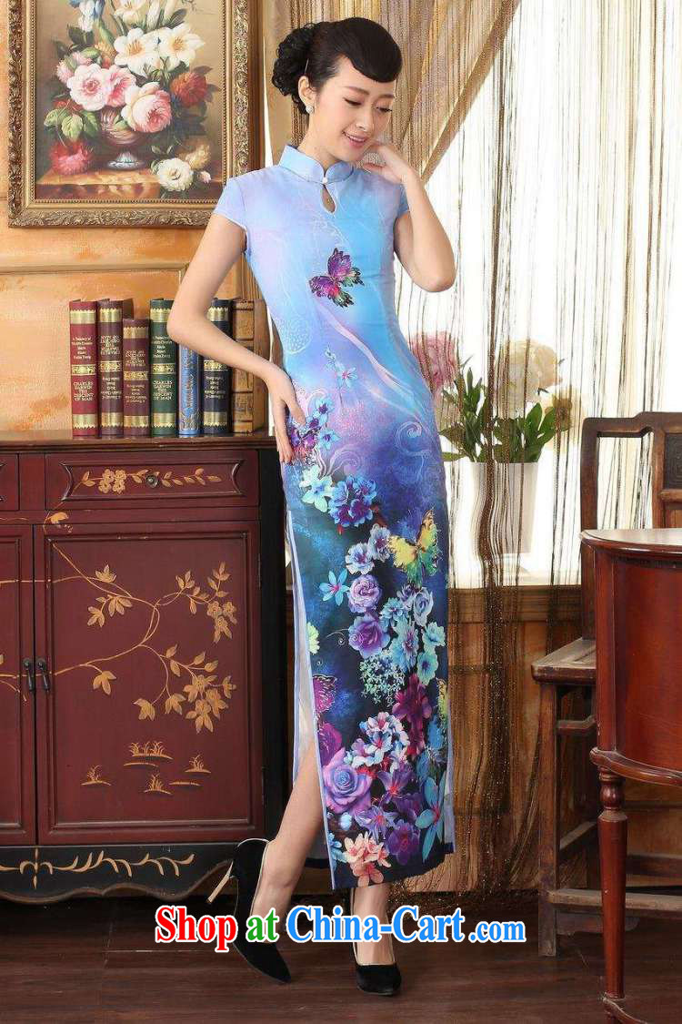 For Pont Sondé Ms. Diana Chinese qipao Diane Fang drops short-sleeved cultivating long double robes purple XXL pictures, price, brand platters! Elections are good character, the national distribution, so why buy now enjoy more preferential! Health