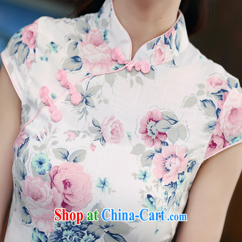 2015 summer new girls daily cheongsam dress improved adolescent girls and stylish embroidered cheongsam short-sleeved Ethnic Wind long cheongsam summer costumes Heavenly Fragrance XXL, Nathan Diane poetry (mdaixe), and, on-line shopping