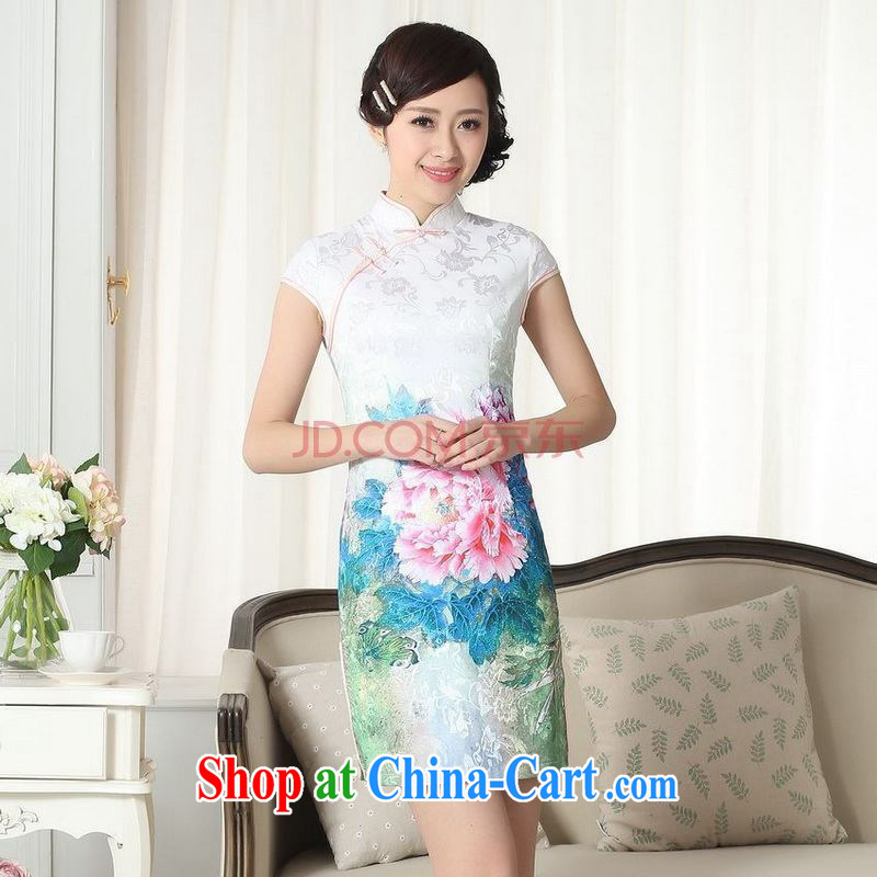 For Pont Sondé Diane new summer elegance Chinese qipao Chinese graphics thin short cheongsam picture color XXL