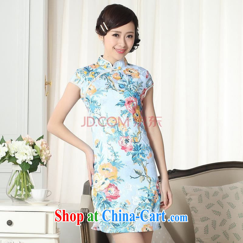 For Pont Sondé Ms. Diane new jacquard cotton daily Chinese qipao cultivating short cheongsam picture color XXL, Pont Sondé health Diane, and shopping on the Internet