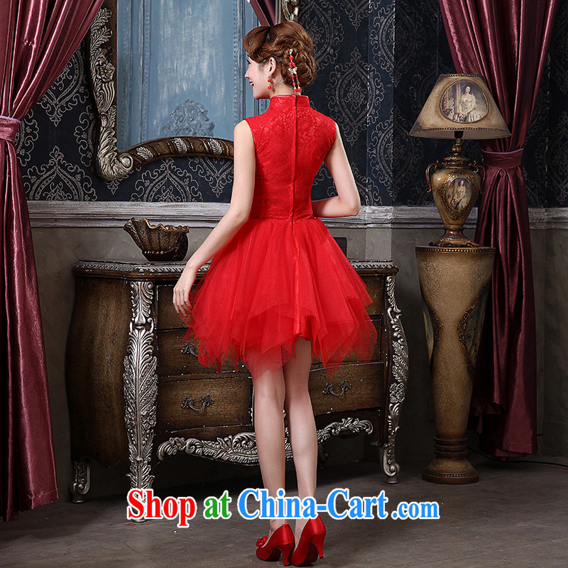 The china yarn bridal toast service 2015 New Red wedding dresses and stylish short annual chair later graphics thin dress skirt and red made size is not returned, the China yarn, shopping on the Internet