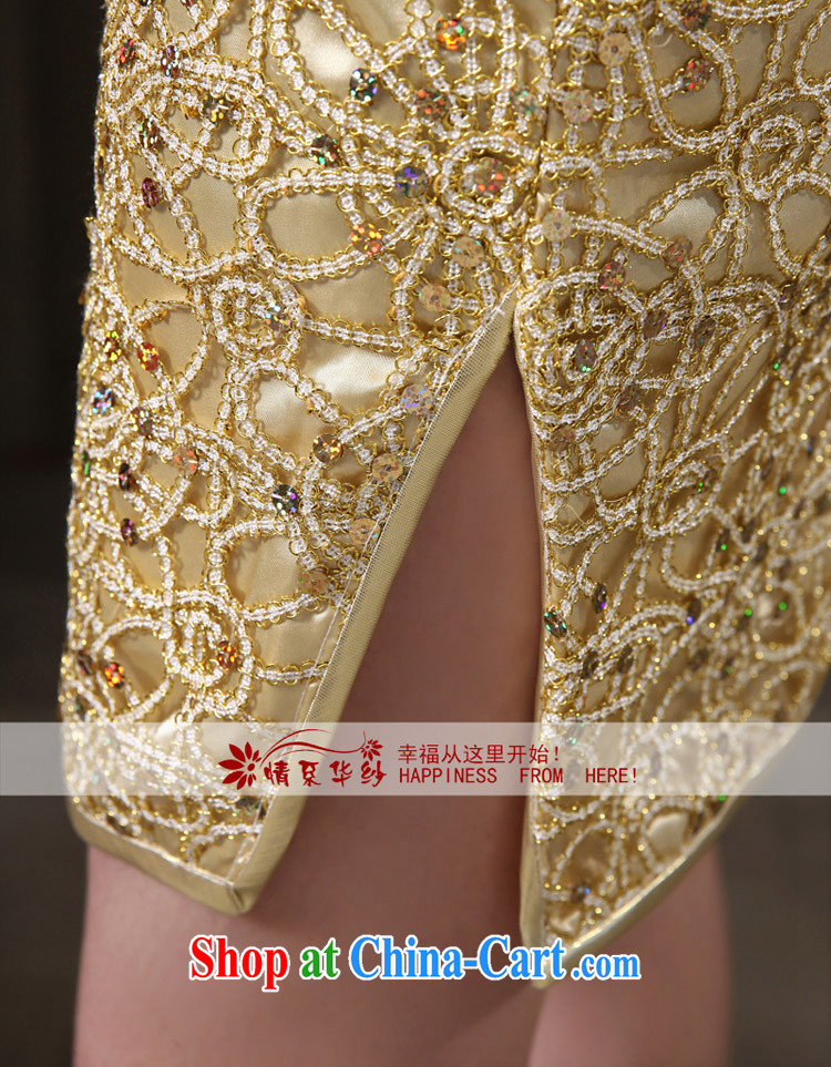 The china yarn 2015 new short dresses, gold lace, improved national wind night decoration, bridal toast dress gold made size final pictures, price, brand platters! Elections are good character, the national distribution, so why buy now enjoy more preferential! Health