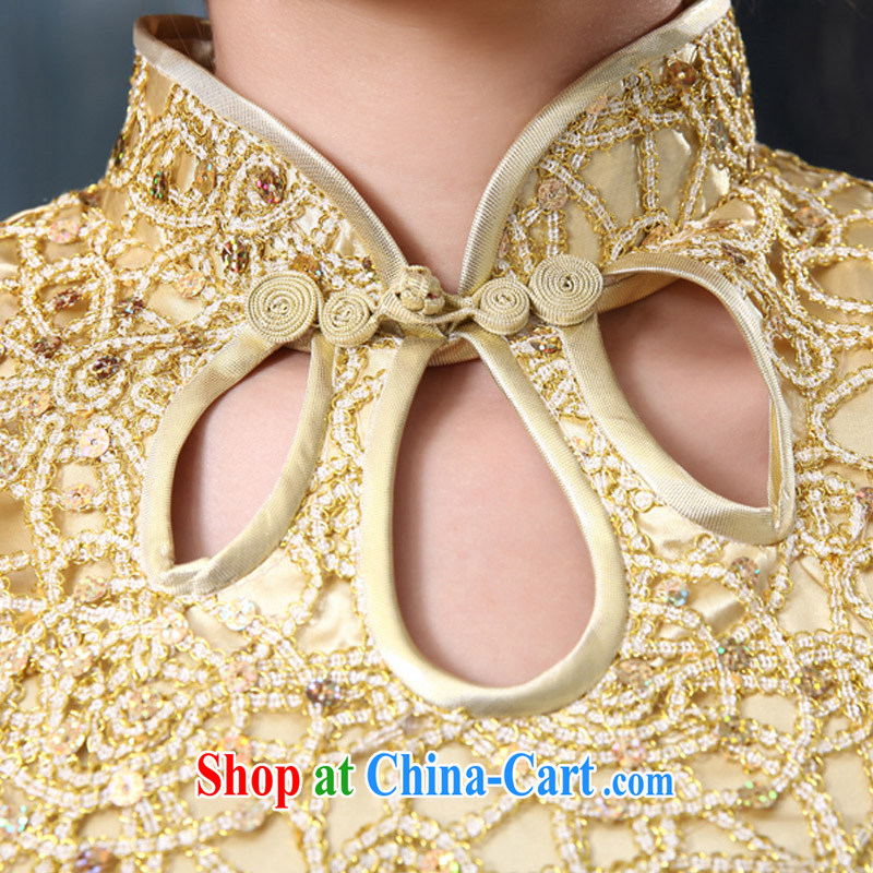 The china yarn 2015 new short dresses, gold lace, improved national wind night decoration, bridal toast dress gold made size is not returned, the China yarn, shopping on the Internet
