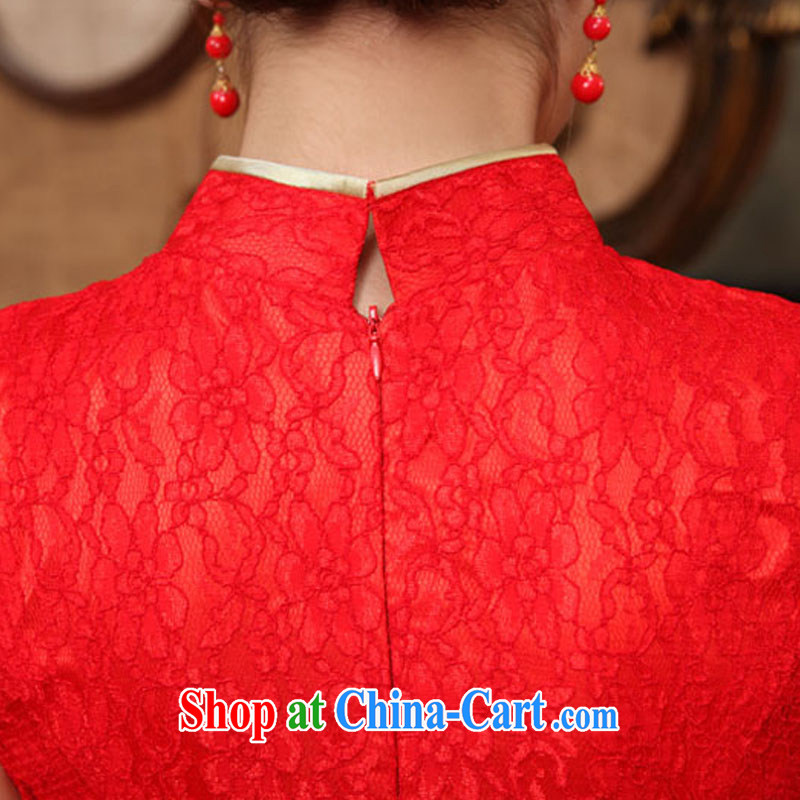 The china yarn bows service bridal dresses improved 2015 new wedding dress long stylish lace at Merlion dress skirt Red Red Gold take the size is not returned, the China yarn, shopping on the Internet