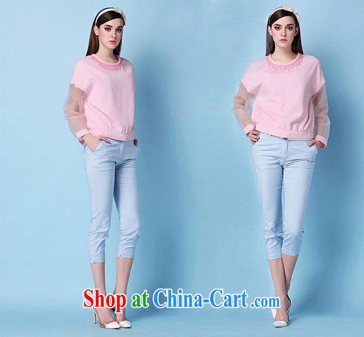 hamilton 2015 summer new female T-shirt the root yarn sweet-female round-collar loose long-sleeved shirt T 5372 pink L pictures, price, brand platters! Elections are good character, the national distribution, so why buy now enjoy more preferential! Health