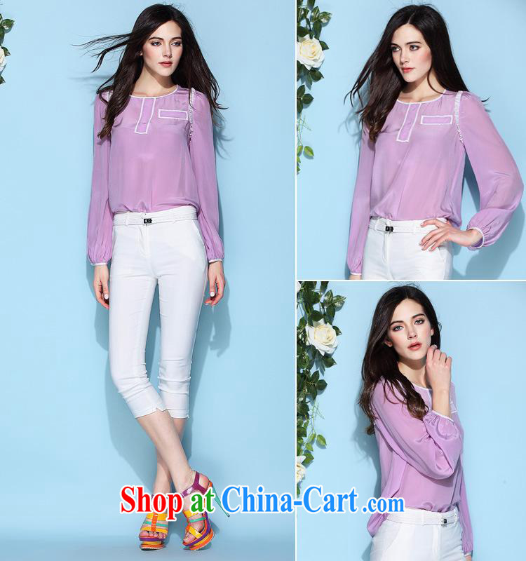 hamilton the European site female spring explosions, sweet plain-colored loose female long-sleeved silk shirt T 5342 green L pictures, price, brand platters! Elections are good character, the national distribution, so why buy now enjoy more preferential! Health