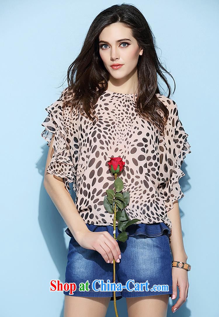 hamilton European site women summer 2015 new sweet leopard print T-shirt with round collar short-sleeved silk female T pension 6725 pink L pictures, price, brand platters! Elections are good character, the national distribution, so why buy now enjoy more preferential! Health