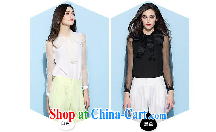 hamilton 2015 summer new European site female bow-tie lantern sleeves shirt T female T-shirt 6716 black L pictures, price, brand platters! Elections are good character, the national distribution, so why buy now enjoy more preferential! Health