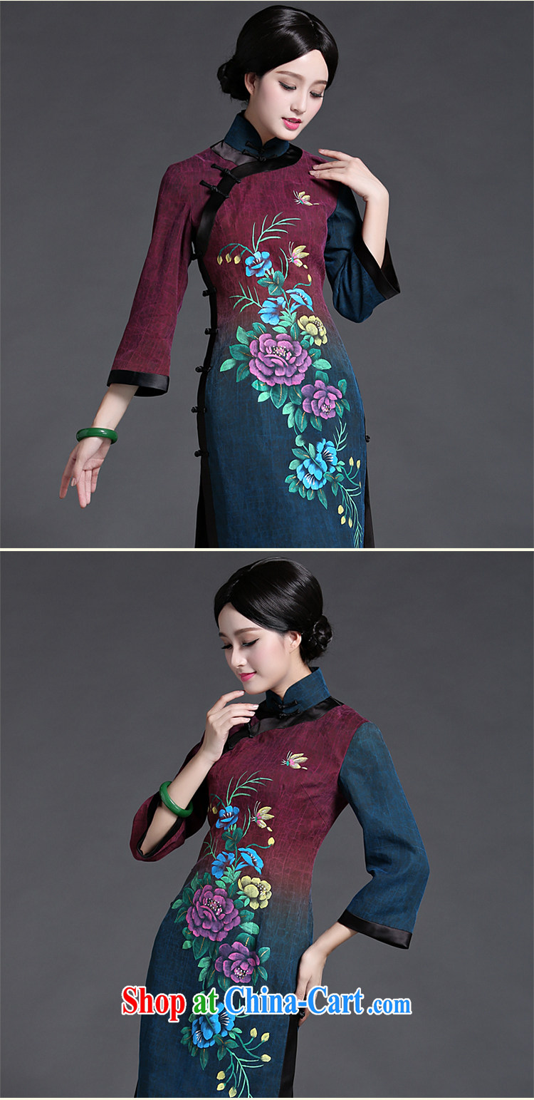 China classic original silk fragrant cloud yarn hand-painted daily qipao dresses retro improved stylish summer Ms. fancy XXXL pictures, price, brand platters! Elections are good character, the national distribution, so why buy now enjoy more preferential! Health