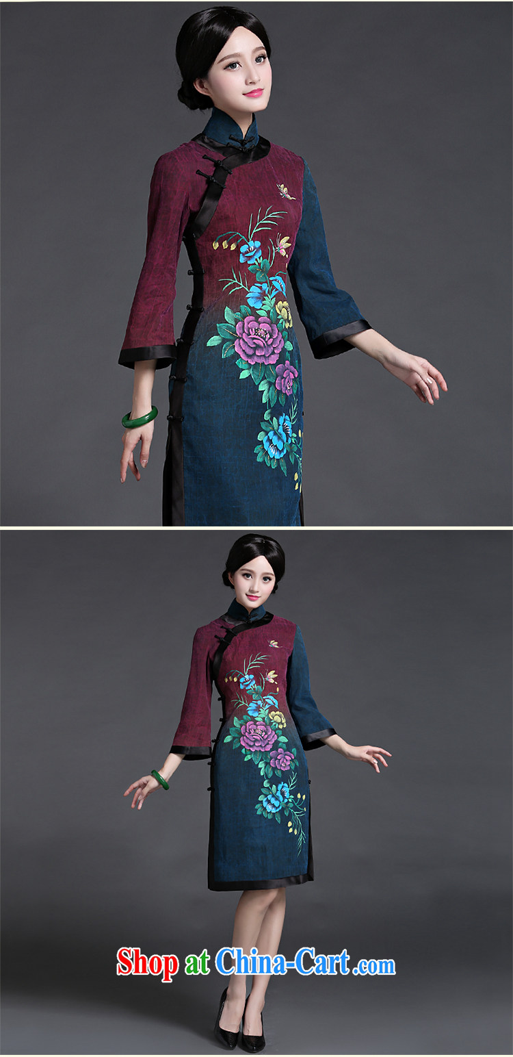 China classic original silk fragrant cloud yarn hand-painted daily qipao dresses retro improved stylish summer Ms. fancy XXXL pictures, price, brand platters! Elections are good character, the national distribution, so why buy now enjoy more preferential! Health
