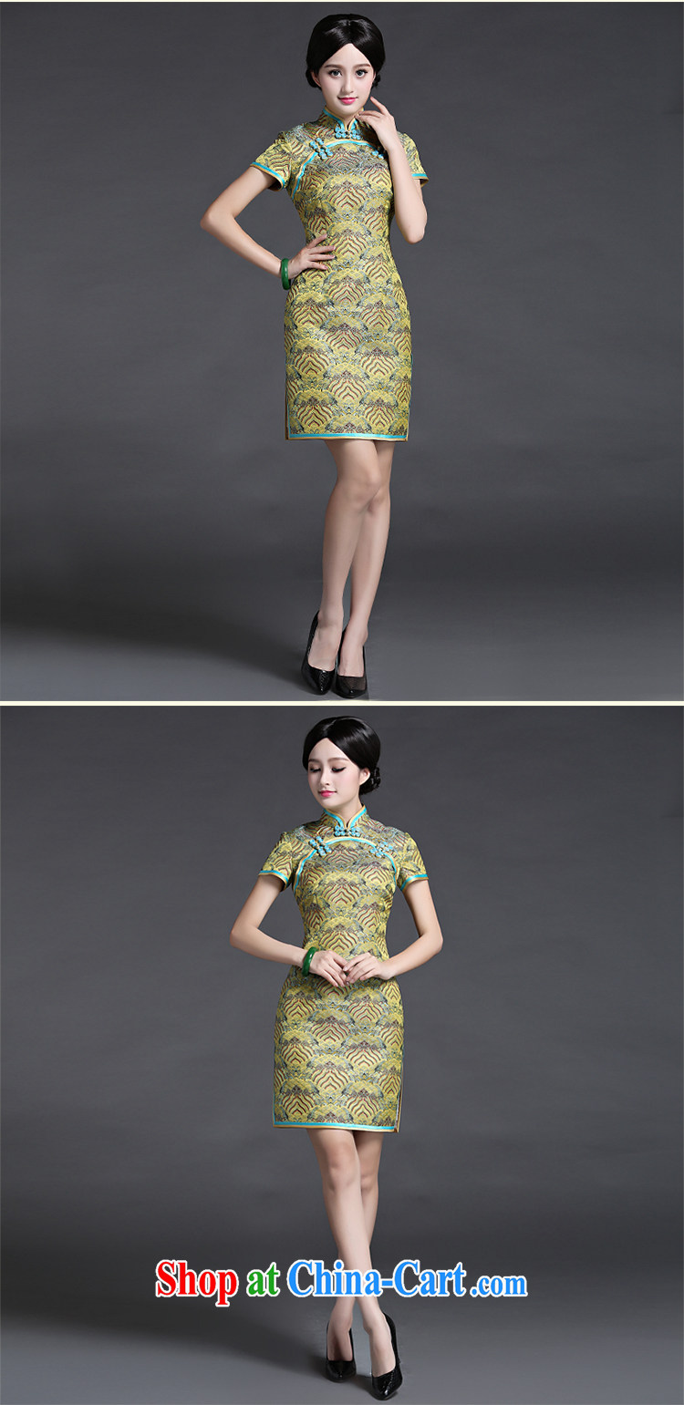 China classic 2015 new summer fashion, Ms. short Chinese Dress cheongsam dress improved retro floral M pictures, price, brand platters! Elections are good character, the national distribution, so why buy now enjoy more preferential! Health