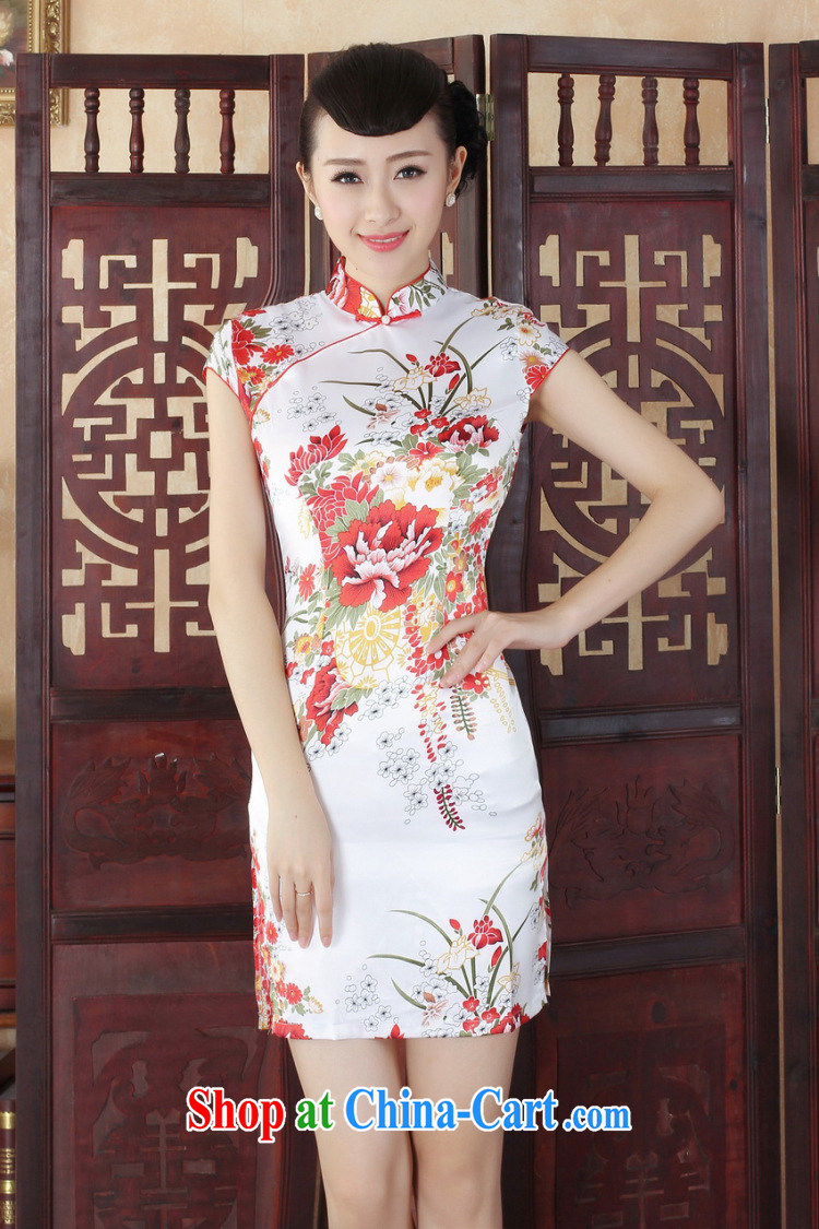 Property is property, Ms. Tang cheongsam with improved summer cheongsam dress elegant Chinese cheongsam dress dress white M pictures, price, brand platters! Elections are good character, the national distribution, so why buy now enjoy more preferential! Health