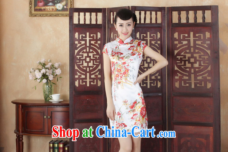Property is property, Ms. Tang cheongsam with improved summer cheongsam dress elegant Chinese cheongsam dress dress white M pictures, price, brand platters! Elections are good character, the national distribution, so why buy now enjoy more preferential! Health