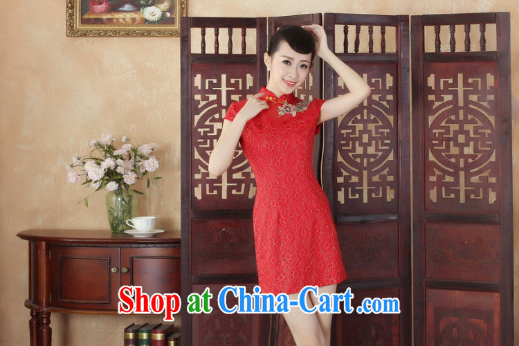Floor is floor Lady Jane, stylish improved cultivation lace short cheongsam dress new Chinese Chinese Dress D 0254 S pictures, price, brand platters! Elections are good character, the national distribution, so why buy now enjoy more preferential! Health