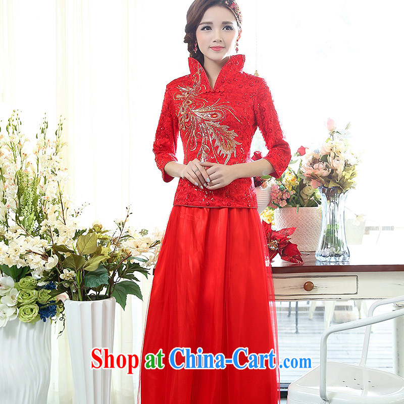 Access to and the Sau 2015 spring new female cheongsam dress red Chinese Antique wedding dress long bridal toast service 1507 A National package mail red XXXL, on their own, the show, and, shopping on the Internet