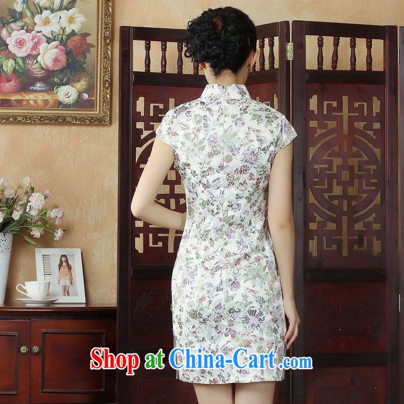 Property is property, dresses Chinese qipao summer improved cultivating embroidered Chinese qipao gown picture color 2 XL, floor is still building, shopping on the Internet