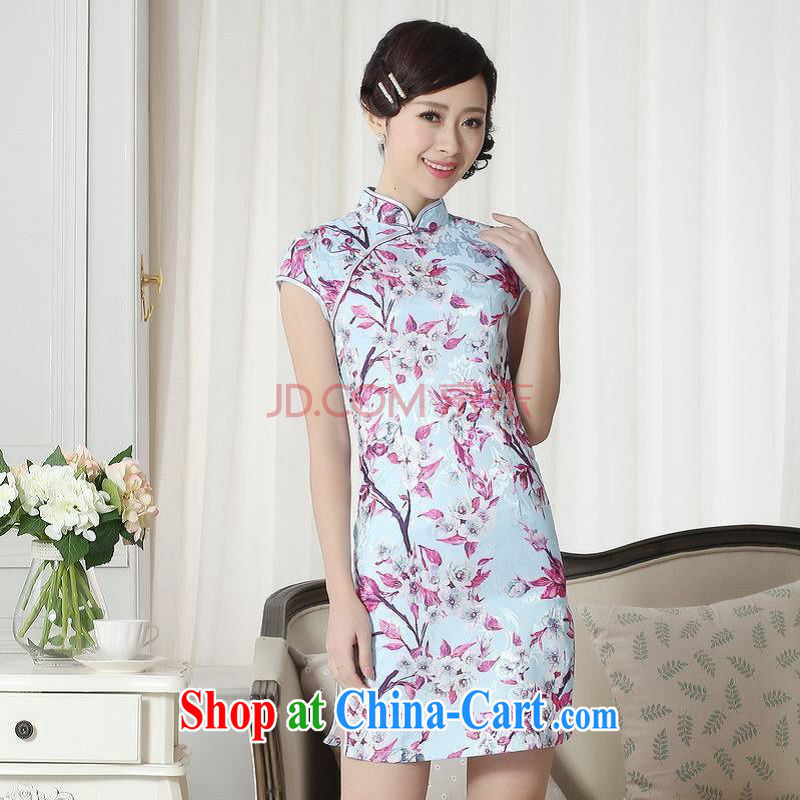 For Pont Sondé Ms. Diane new summer elegance Chinese qipao Chinese graphics thin short cheongsam picture color XXL, Pont Sondé health Diane, shopping on the Internet