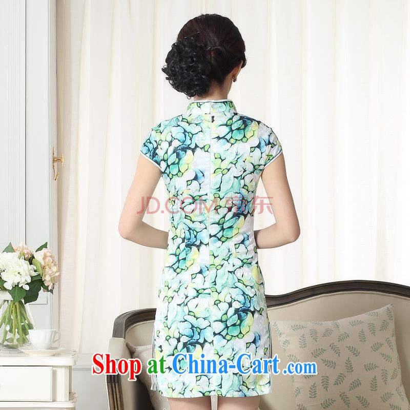 For Pont Sondé Ms. Diana dress jacquard cotton daily Chinese qipao cultivating short cheongsam picture color XXL, Pont Sondé health Diane, shopping on the Internet