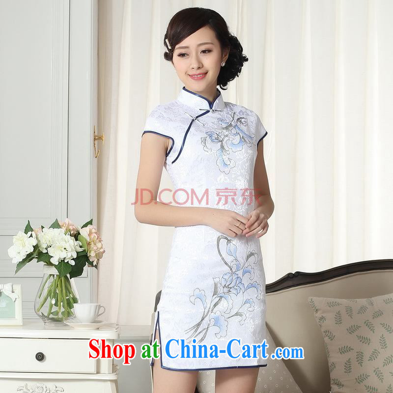 For Pont Sondé Diane summer new dresses women's clothing stylish elegance Chinese qipao hand-painted robes D 0092 - A XL, Pont Sondé health Diane, shopping on the Internet