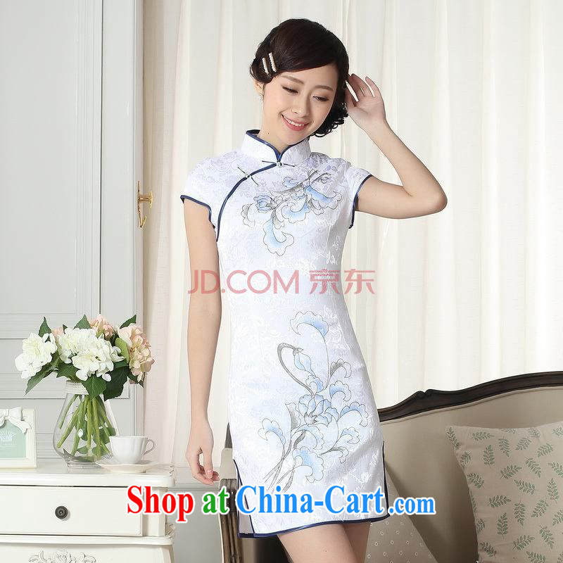 For Pont Sondé Diane summer new dresses women's clothing stylish elegance Chinese qipao hand-painted robes D 0092 - A XL, Pont Sondé health Diane, shopping on the Internet