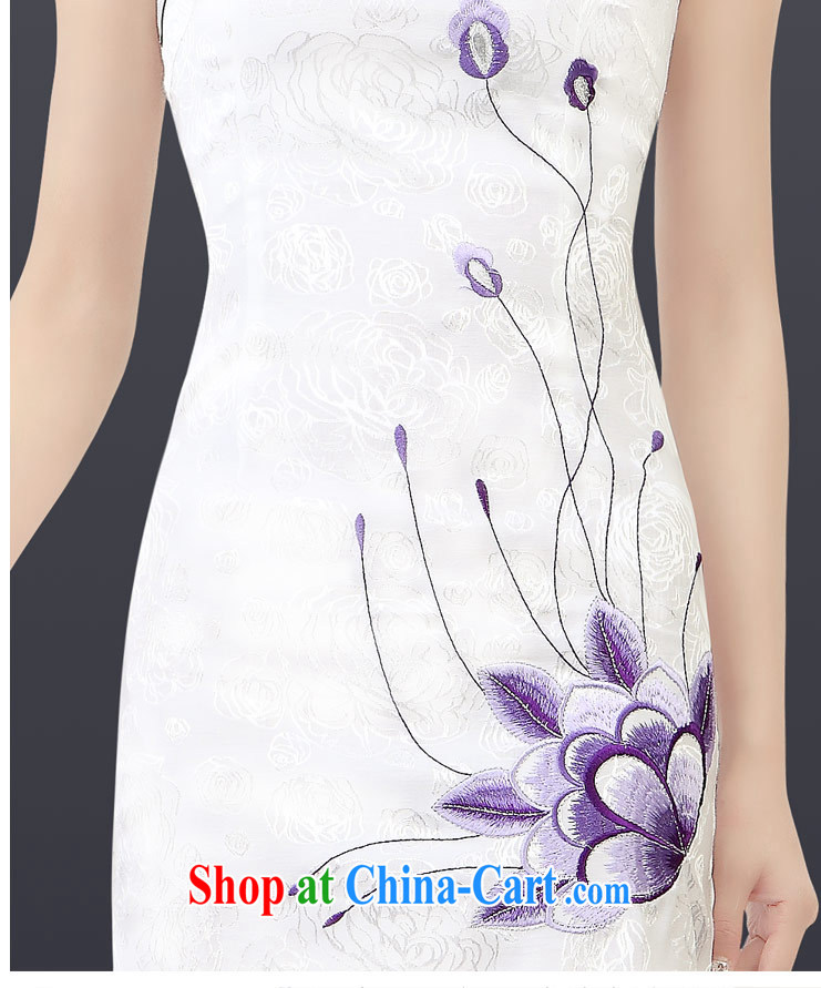 Music in summer 2015 embroidered short sleeves cultivating improved cheongsam retro landscape cheongsam dress female LYE 1301 white XXL pictures, price, brand platters! Elections are good character, the national distribution, so why buy now enjoy more preferential! Health