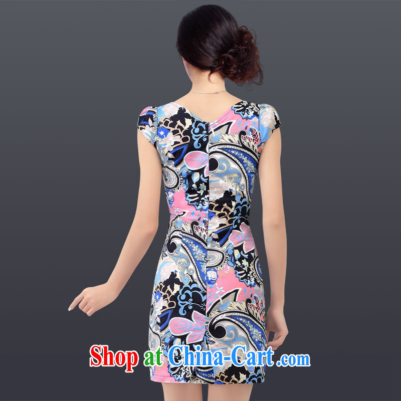 And, according to Mr Ronald ARCULLI is new and stylish improved small cheongsam Ethnic Wind short-sleeved short, large tread daily outfit LYE 1361 blue XL, in accordance with (leyier), online shopping