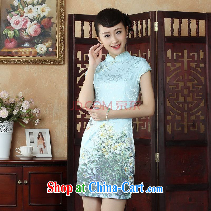 For Pont Sondé Ms. Diana dress Chinese cheongsam beauty enhancement stamp Chinese cheongsam dress picture color XXL