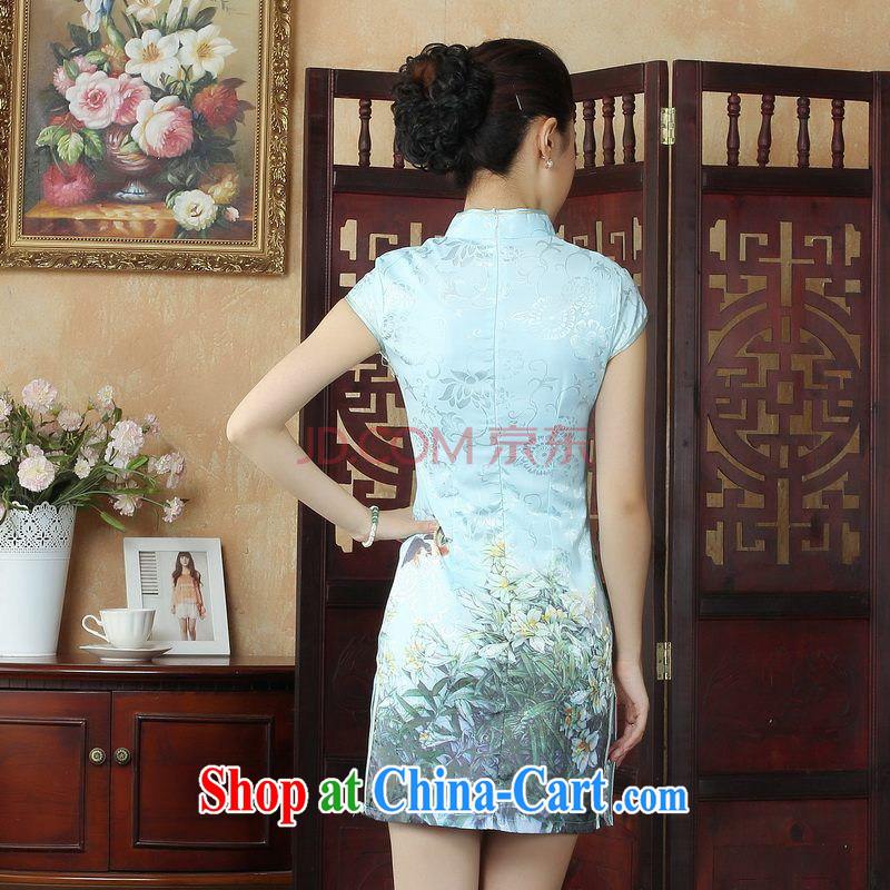 For Pont Sondé Ms. Diana dress Chinese cheongsam beauty enhancement stamp Chinese qipao gown picture color XXL, Pont Sondé health Diane, shopping on the Internet
