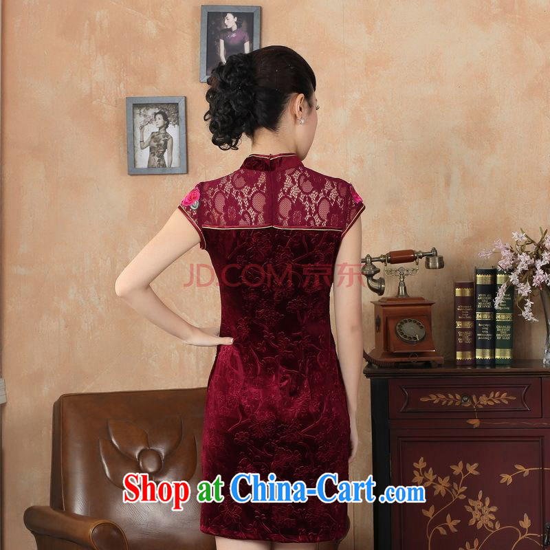 Nigeria, the new summer, ladies lace cheongsam dress improved daily thin embroidered cheongsam D M 0256, Nigeria, and shopping on the Internet