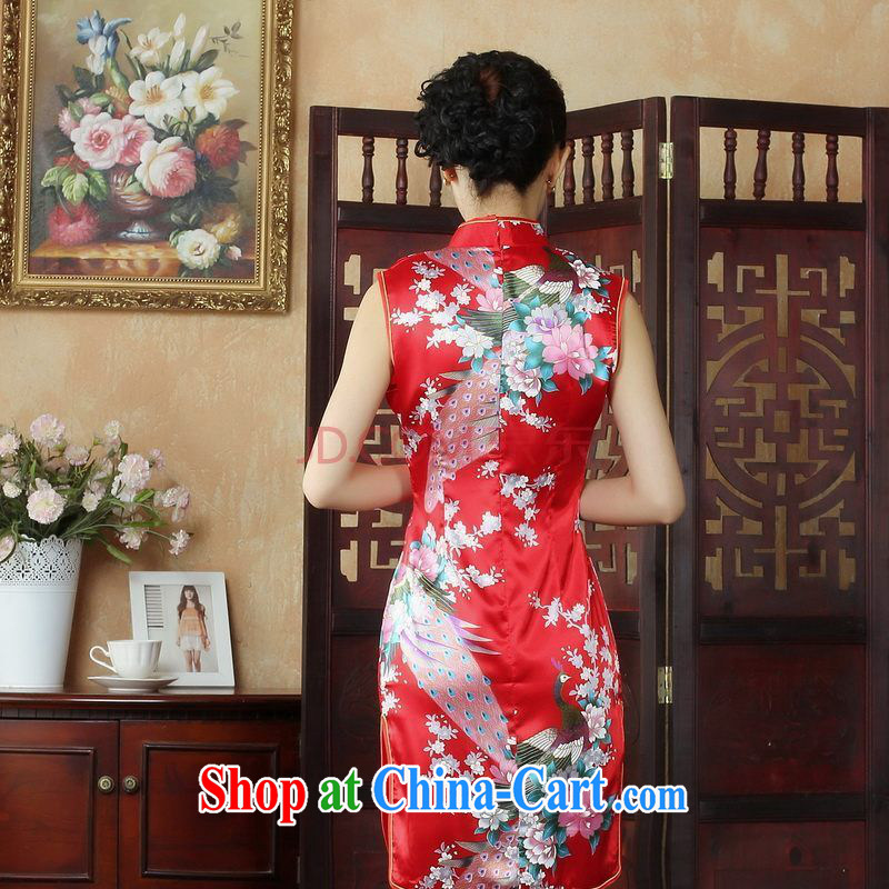 Nigeria, Ms. the dresses qipao Tang is improved summer dresses, for the hard-pressed Peacock short cheongsam J 5142 red L, Nigeria, and shopping on the Internet